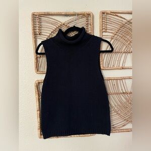 J.Crew Rollneck Sleeveless Shell Top Black Style BS946 Women's Sz‎ S B24
